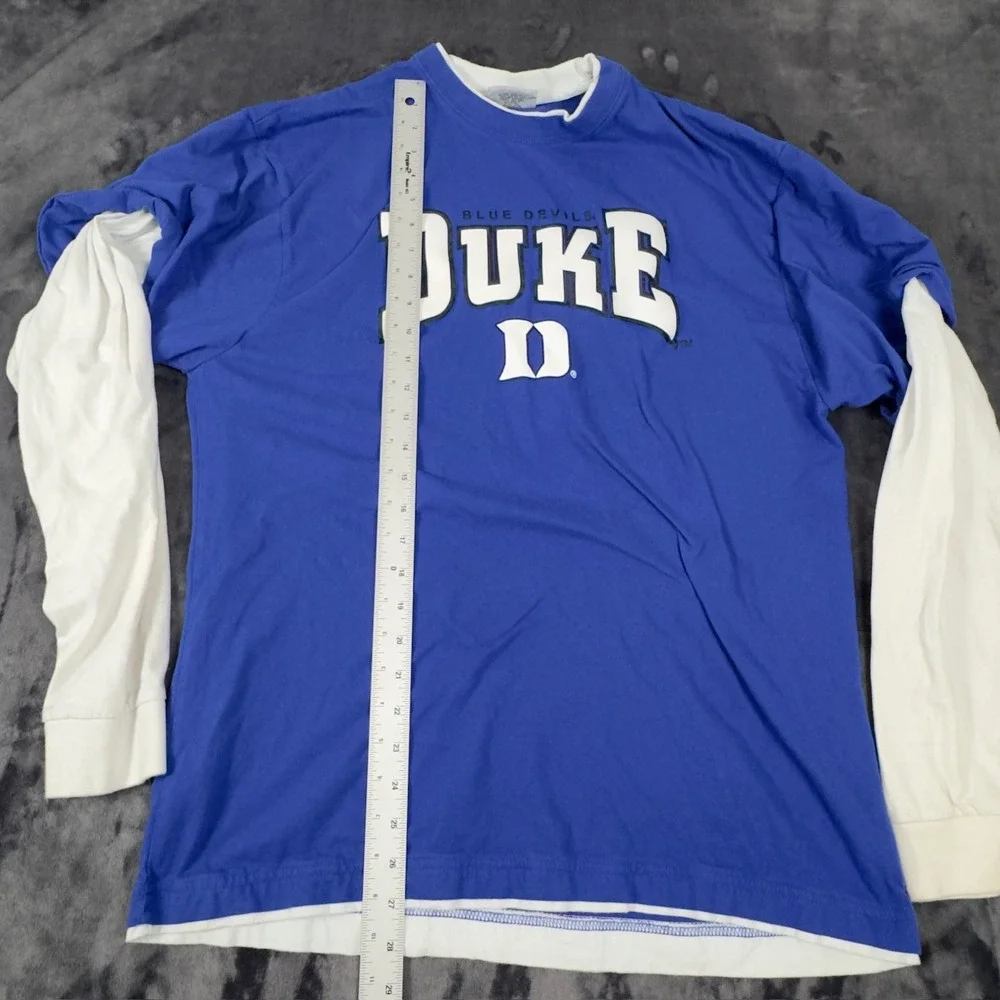 Colosseum Duke Blue Devils Shirt Mens XL‎ Blue Long Sleeve Layered Look Graphic